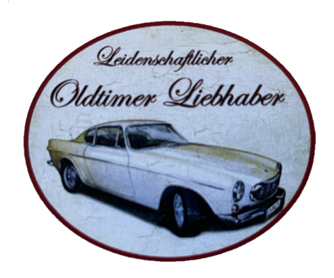 Nostalgie Holzschild Leidenschaftlicher Oldtimer Liebhaber Volvo Schild