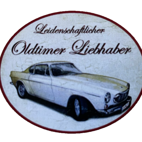 Nostalgie Holzschild Leidenschaftlicher Oldtimer Liebhaber Volvo Schild