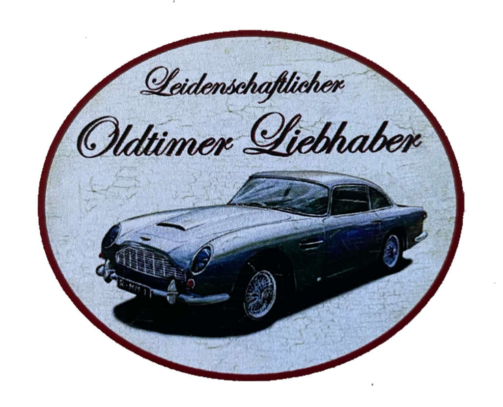 Nostalgie Holzschild Leidenschaftlicher Oldtimer Liebhaber Aston Martin Schild