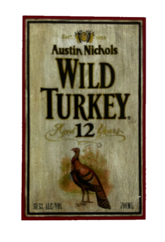Nostalgie Holzschild Austin Nichols Wild Turkey 12 Alkohol Bourbon Whisky Schild
