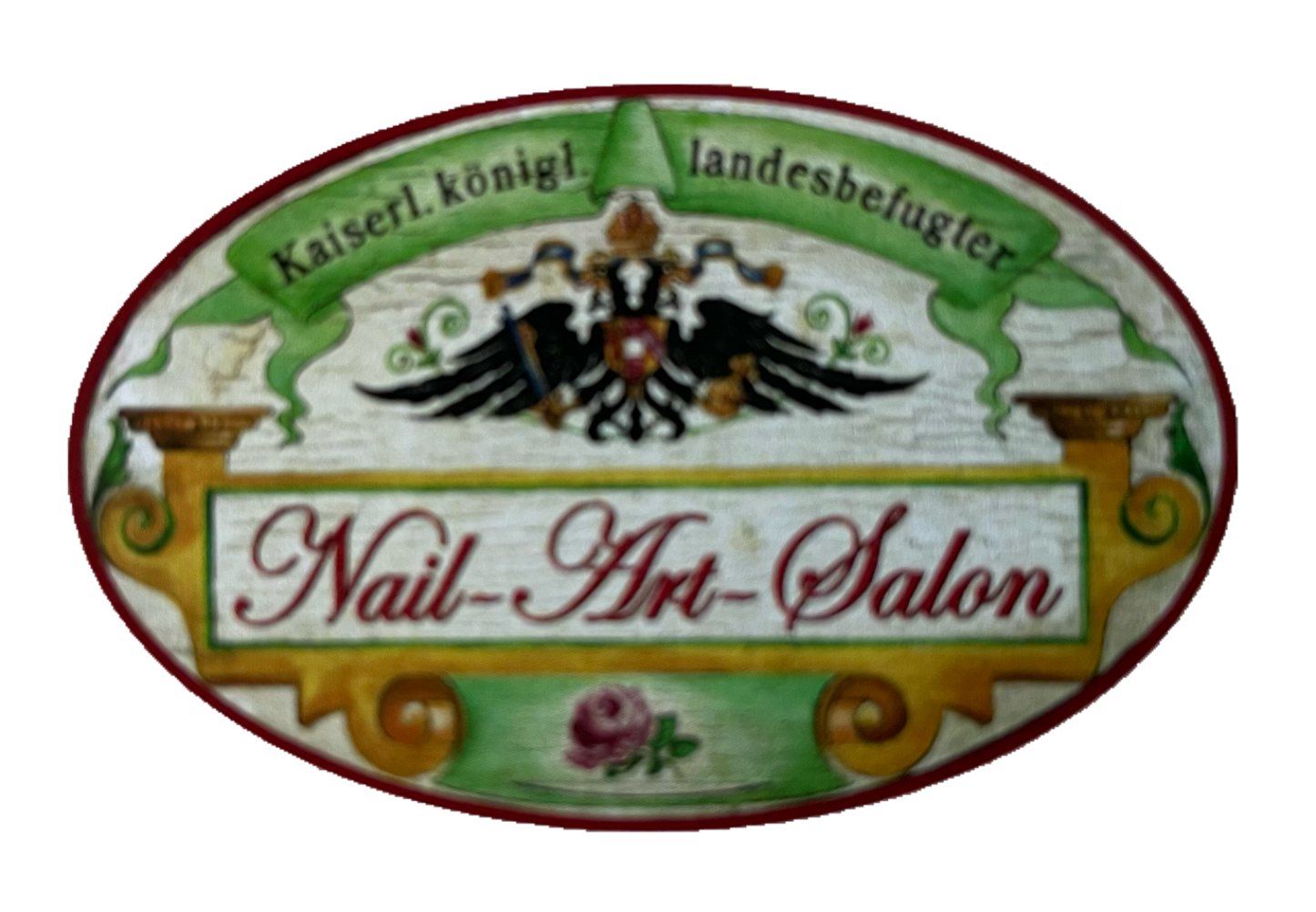 KuK Nostalgie Holzschild Landesbefugter Nail Art Salon Nagel Studio Schild