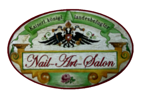 KuK Nostalgie Holzschild Landesbefugter Nail Art Salon Nagel Studio Schild