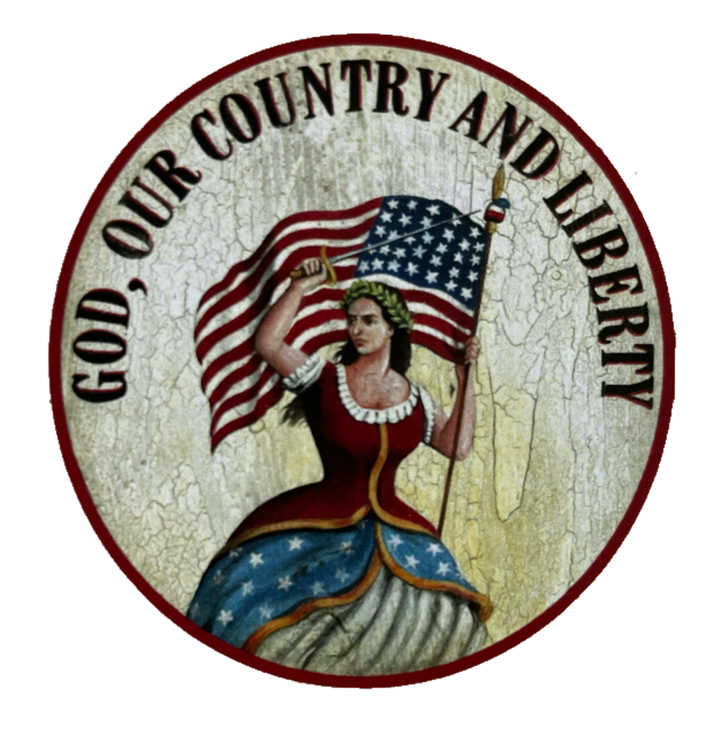 Nostalgie Holzschild God, Our Country & Liberty Amerika USA Freiheit Schild