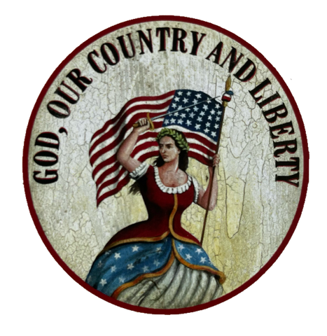 Nostalgie Holzschild God, Our Country & Liberty Amerika USA Freiheit Schild