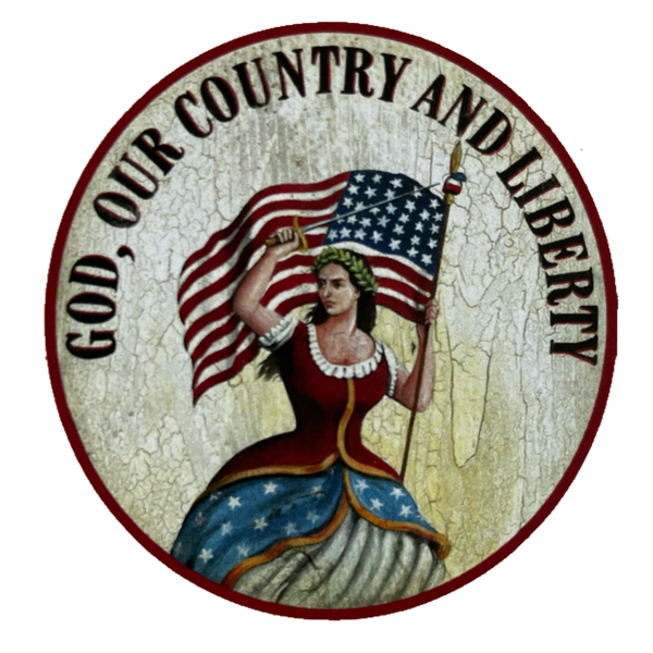 Nostalgie Holzschild God, Our Country & Liberty Amerika USA Freiheit Schild