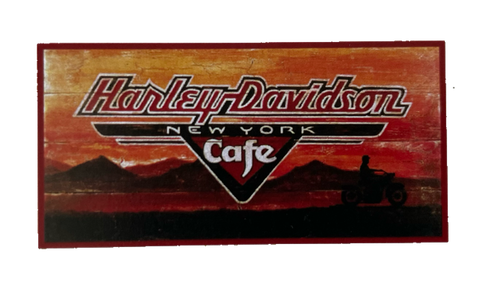 Nostalgie Holzschild Harley Davidson New York Cafe Motorrad Bar Kaffee Schild