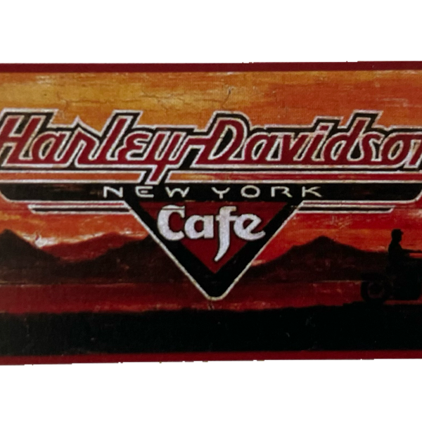 Nostalgie Holzschild Harley Davidson New York Cafe Motorrad Bar Kaffee Schild