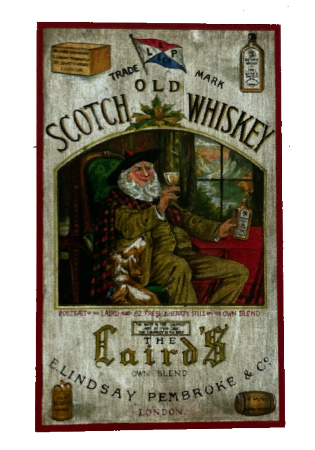Nostalgie Holzschild The Laird's Scotch Old Whisky Alkohol London GB UK Schild