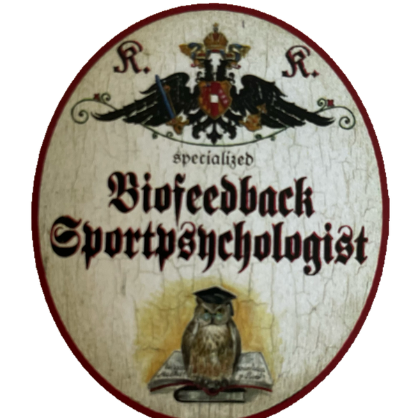 KuK Nostalgie Holzschild Specialized Biofeedback Sportpsychologist Schild