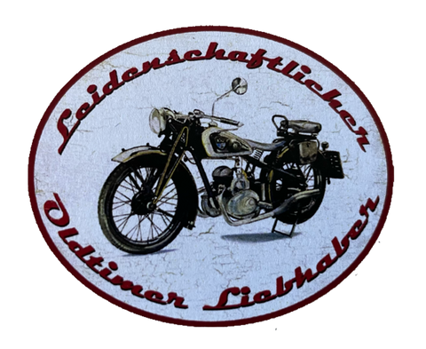 Nostalgie Holzschild Leidenschaftlicher Oldtimer Liebhaber NSU Motorrad Schild