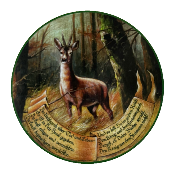 Nostalgie Holzschild Schützenscheibe Richtspruch Rehbock Jagd Wild Jäger Schild