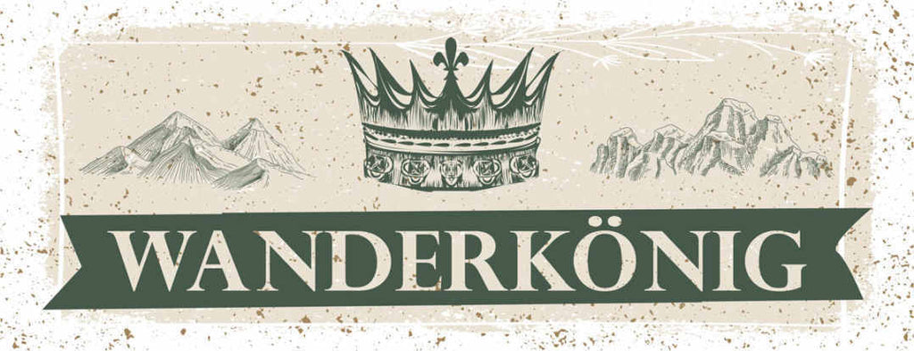 Schild Wander König Wandern Berg Tour Natur Outdoor Krone 27x10 Blech od.Holz