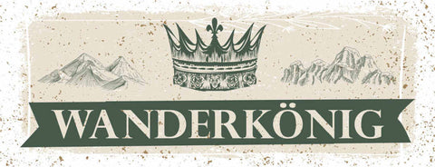 Schild Wander König Wandern Berg Tour Natur Outdoor Krone 27x10 Blech od.Holz