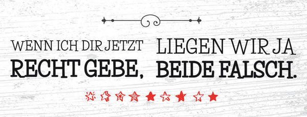 Schild Wenn Ich Dir Jetzt Recht Gebe Liegen Wir Ja Beide Falsch Sich Irren 27x10