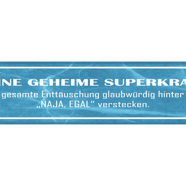 Schild Geheime Superpower Enttäuschung Glaubwürdig Egal 46 x 10 Blech od. Holz