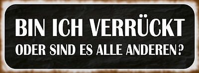 Schild Bin Ich Verrückt Oder Sind Es Alle Anderen Normal 27x10 Blech od.Holz