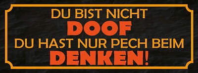Schild Du Bist Nicht Doof Du Hast Nur Pech Beim Denken Dumm 27x10 Blech od.Holz