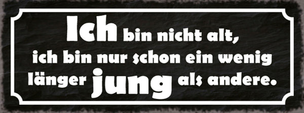 Schild Ich Bin Nicht Alt Bin Nur Schon Ein Wenig Länger Jung Als Andere 27x10