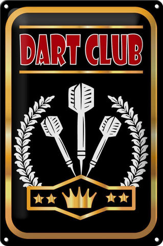 Schild Dart Club 12x18 / 20x30 / 30x40 Blech od. Holz