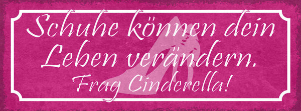 Schild Schuhe Können Dein Leben Verändern Frag Cinderella 27x10 Blech od.Holz