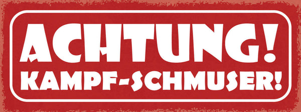Schild Achtung Kampf Schmuser Hund Hunde Haus Tier Vorsicht 27x10 Blech od.Holz