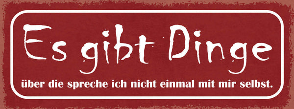 Schild Es Gibt Dinge Über Die Spreche Ich Nicht Einmal Mit Mir Selbst 27x10