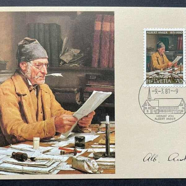 Brief Heimat Albert Anker Gemeindeschreiber Schweiz 1981 ca14,8x10,4cm 410078 PR