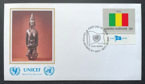 Brief Unicef FDC Flagge Mali Bambara Sculpture Museum Art ca16,5x9,2cm 410298 PR