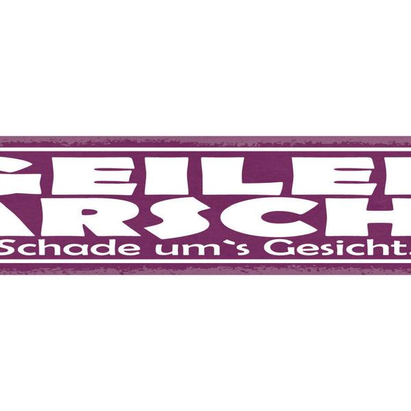 Schild Geiler Arsch Schade Um's Gesicht 46 x 10 Blech od. Holz