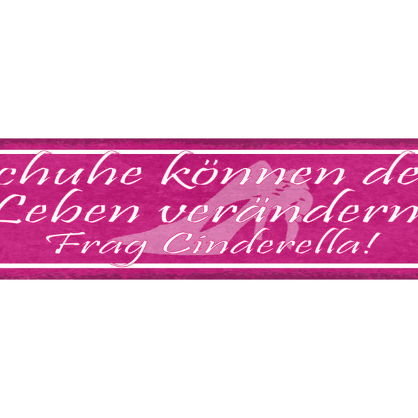 Schild Schuhe Können Das Leben Verändern Frag Cinderella 46 x 10 Blech od. Holz