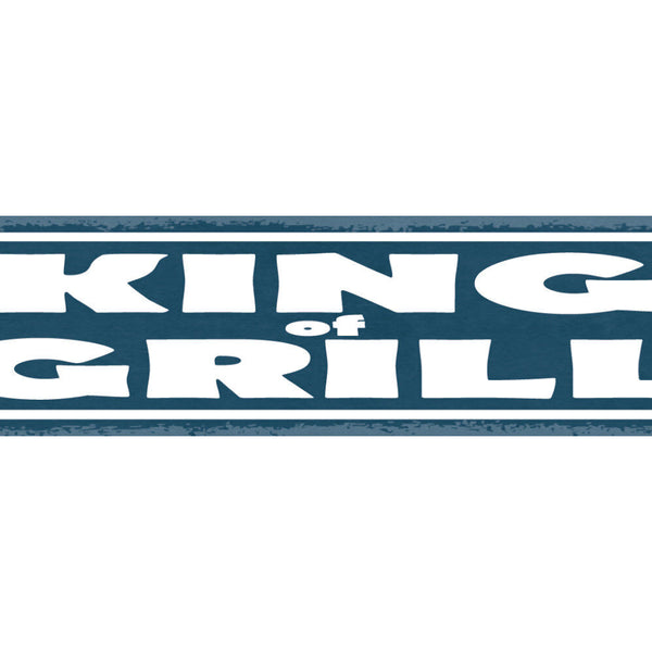 Schild King Of Grill Grillen Griller BBQ Fleisch König 46 x 10 Blech od. Holz
