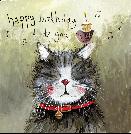 Alex Clark Katze Klaus zum Geburtstag  140x140 mm incl. Umschlag  0020