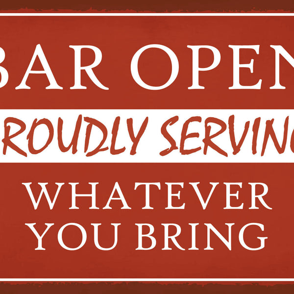 Schild Bar Open Offen Lokal Bier Bedienen 12x18 / 20x30 / 30x40 Blech od. Holz