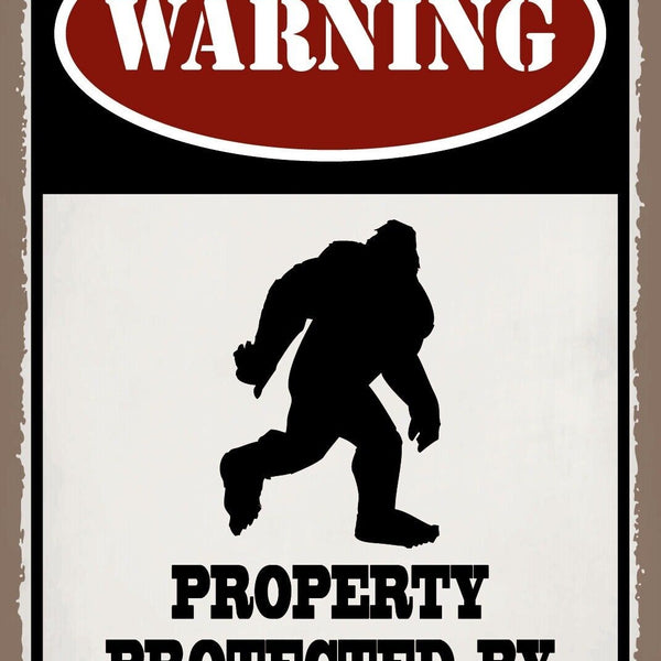 Schild Big Foot Grundstück Bewacht Haus 12x18 / 20x30 / 30x40 Blech od. Holz