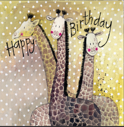 Alex Clark Three Giraffes zum Geburtstag  140x140 mm incl. Umschlag  0024
