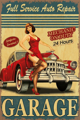 Nostalgie Schild Service Auto Repair Garage 12x18 / 20x30 / 30x40 Blech od. Holz