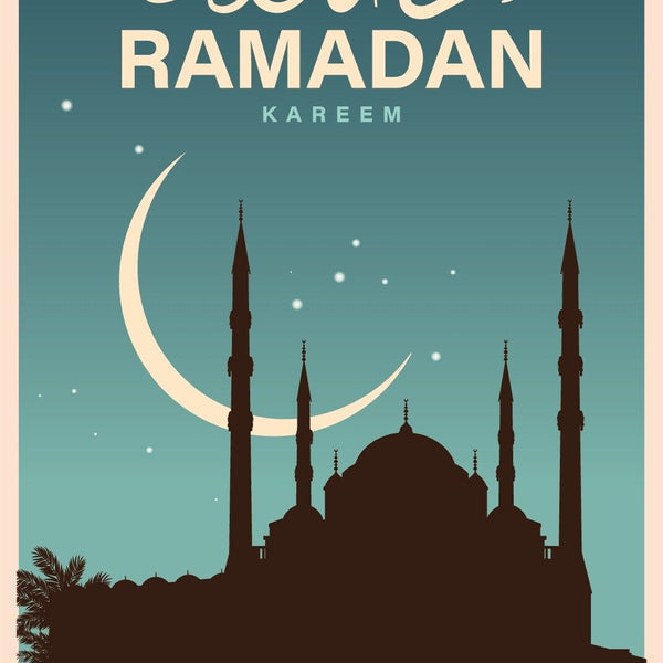 Nostalgie Schild Ramadan Kareem Sichelmond 12x18 / 20x30 / 30x40 Blech od. Holz