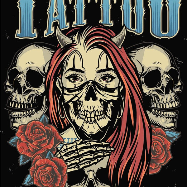 Nostalgie Schild Tattoo Conv. Tätowierung 12x18 / 20x30 / 30x40 Blech od. Holz