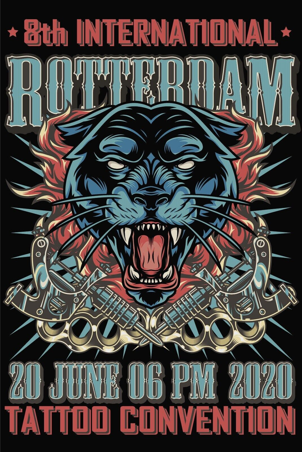 Nostalgie Schild Rotterdam Tattoo Convention 12x18 / 20x30 / 30x40 Blech od.Holz