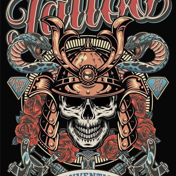 Nostalgie Schild Tattoo Tokyo Convention 12x18 / 20x30 / 30x40 Blech od.Holz