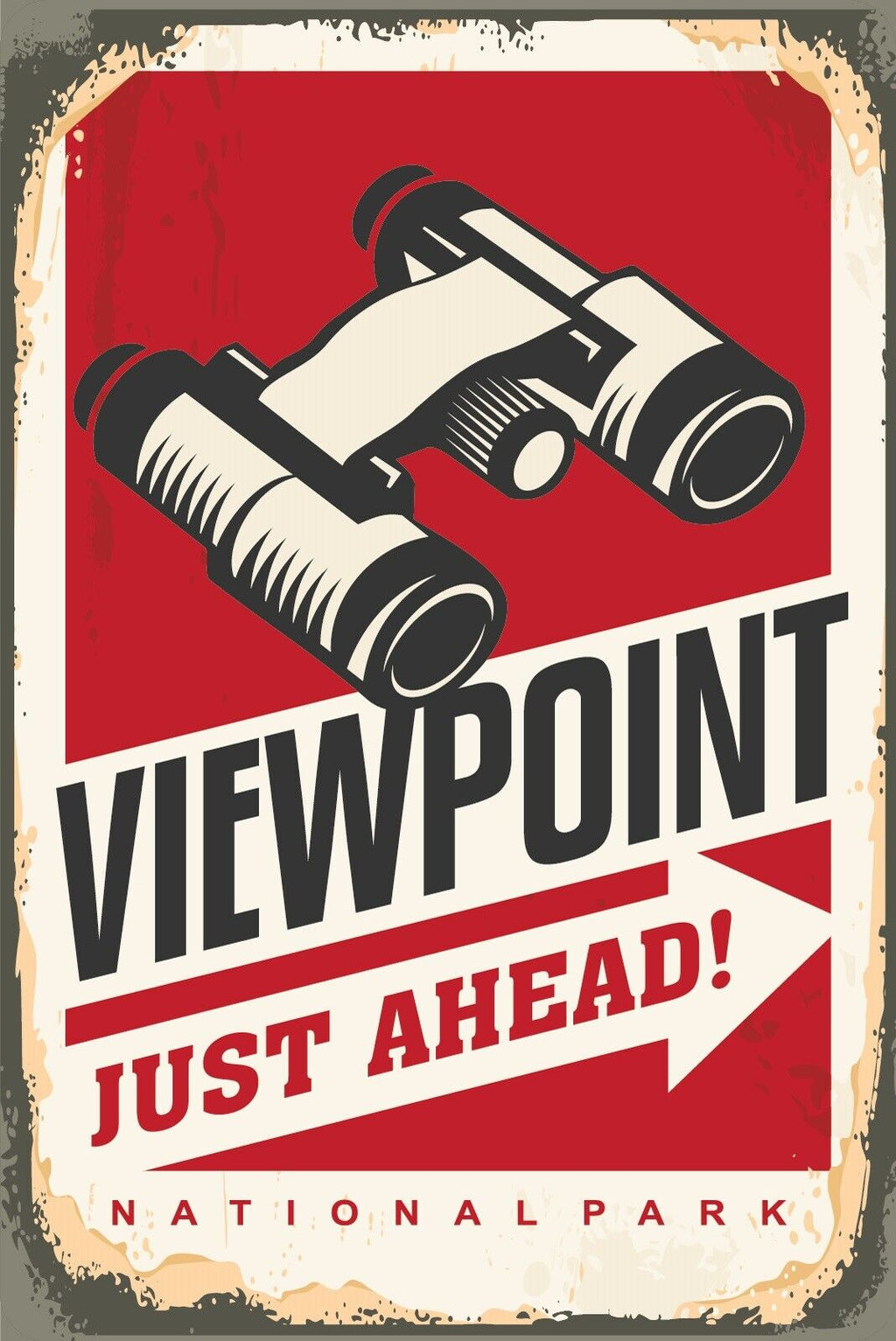 Nostalgie Schild Viewpoint Ahead Aussicht 12x18 / 20x30 / 30x40 Blech od. Holz