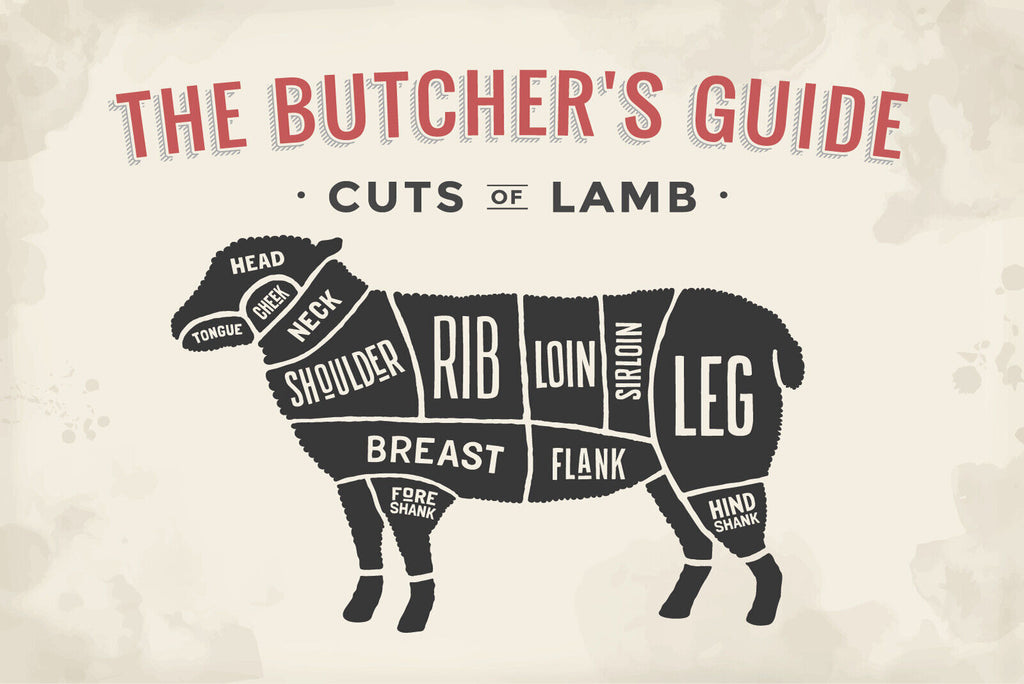 Nostalgie Schild Cuts of Lamb Lamm Diagr. 12x18 / 20x30 / 30x40 Blech od. Holz
