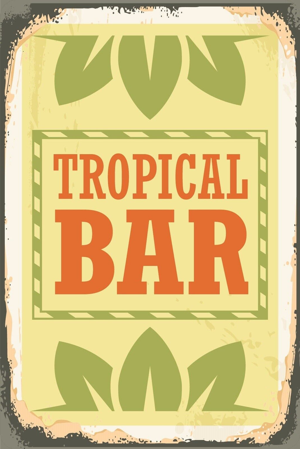 Nostalgie Schild Tropical Bar Alkohol 12x18 / 20x30 / 30x40 Blech od. Holz