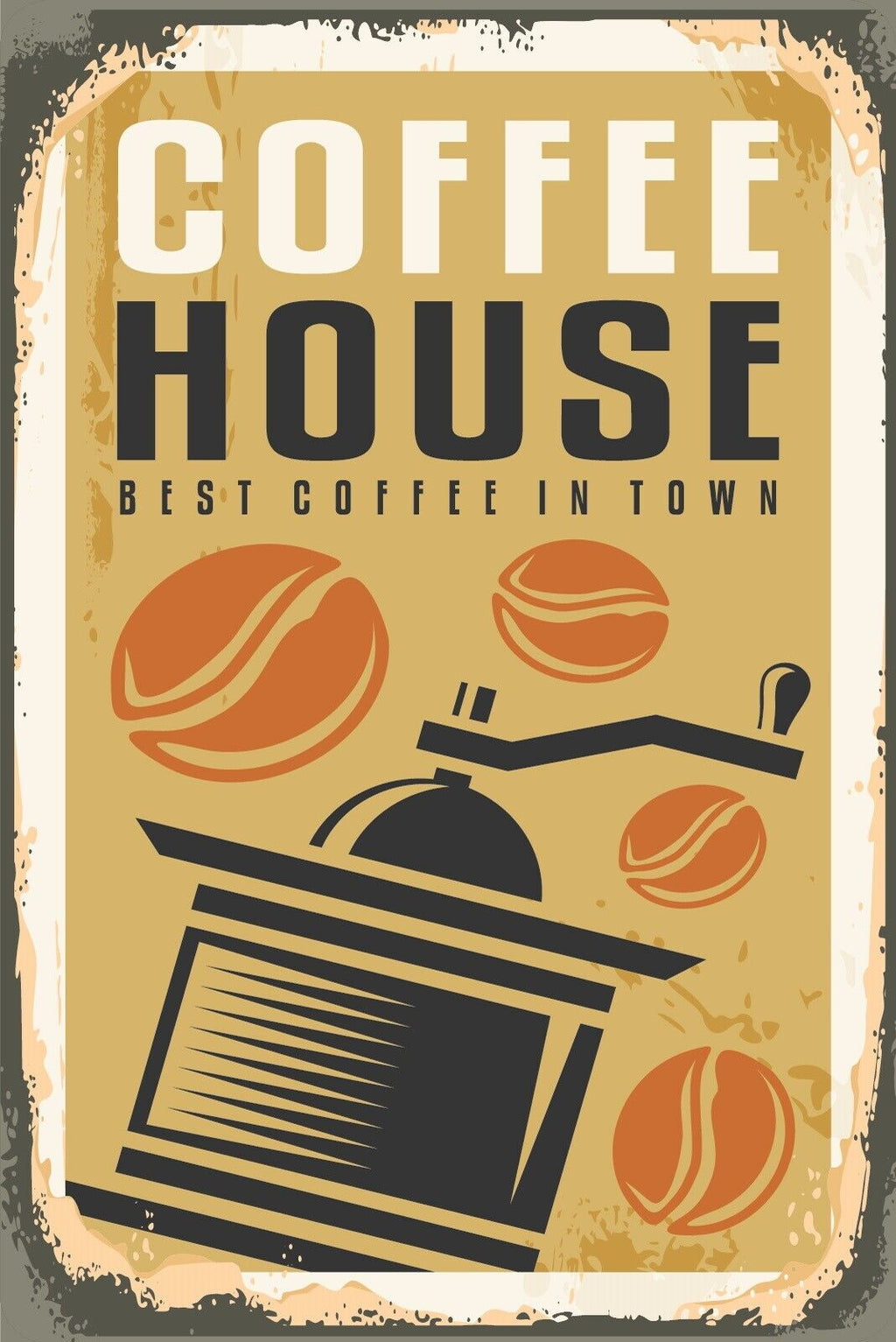 Nostalgie Schild Coffee House Café Kaffee 12x18 / 20x30 / 30x40 Blech od. Holz