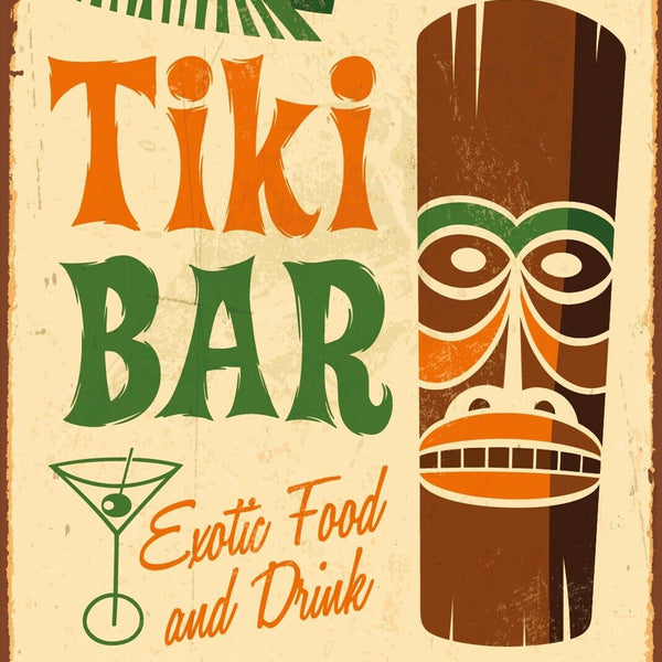 Nostalgie Schild Tiki Bar Aloha Hawaii 12x18 / 20x30 / 30x40 Blech od. Holz