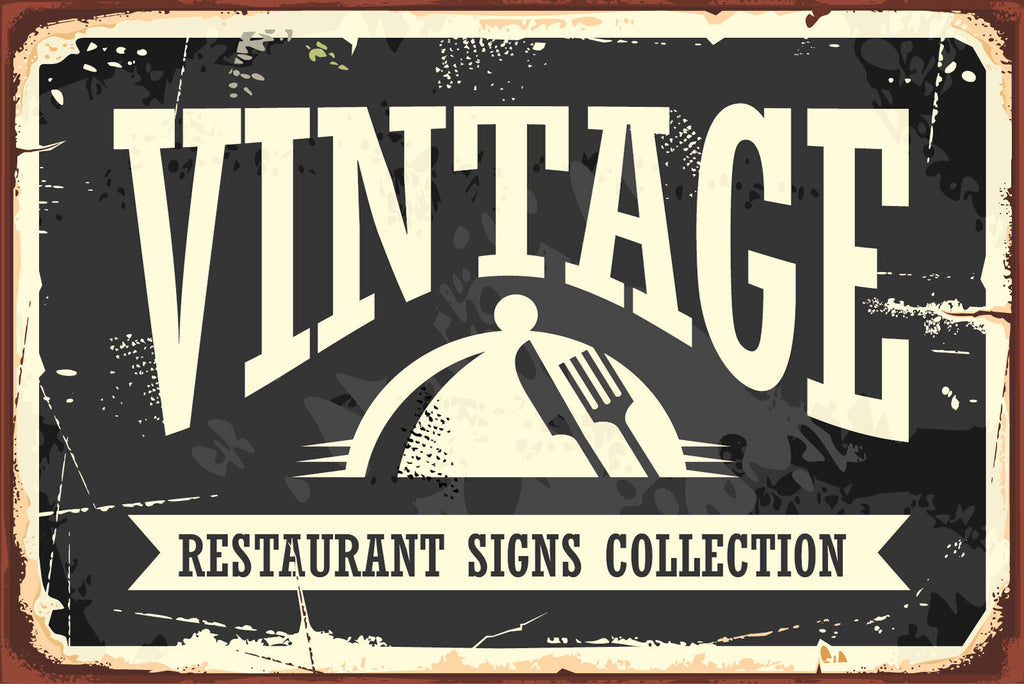 Nostalgie Schild Vintage Restaurant Signs 12x18 / 20x30 / 30x40 Blech od. Holz