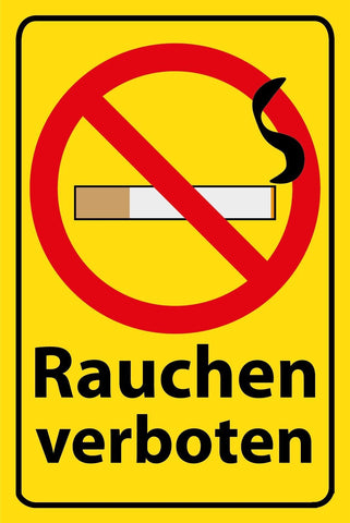 Schild Rauchen verboten Zigarette 12x18 / 20x30 / 30x40 Blech od. Holz