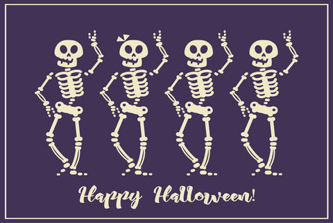 Nostalgie Schild Happy Halloween Skelette 12x18 / 20x30 / 30x40 Blech od. Holz