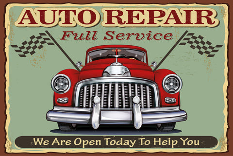 Nostalgie Schild Auto Repair Full Service 12x18 / 20x30 / 30x40 Blech od. Holz