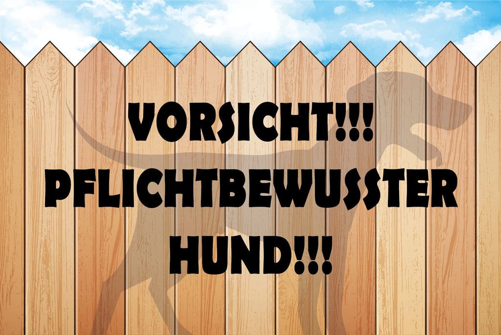 Nostalgie Schild Vorsicht! Pflichtbew. Hund 12x18 / 20x30 / 30x40 Blech od. Holz